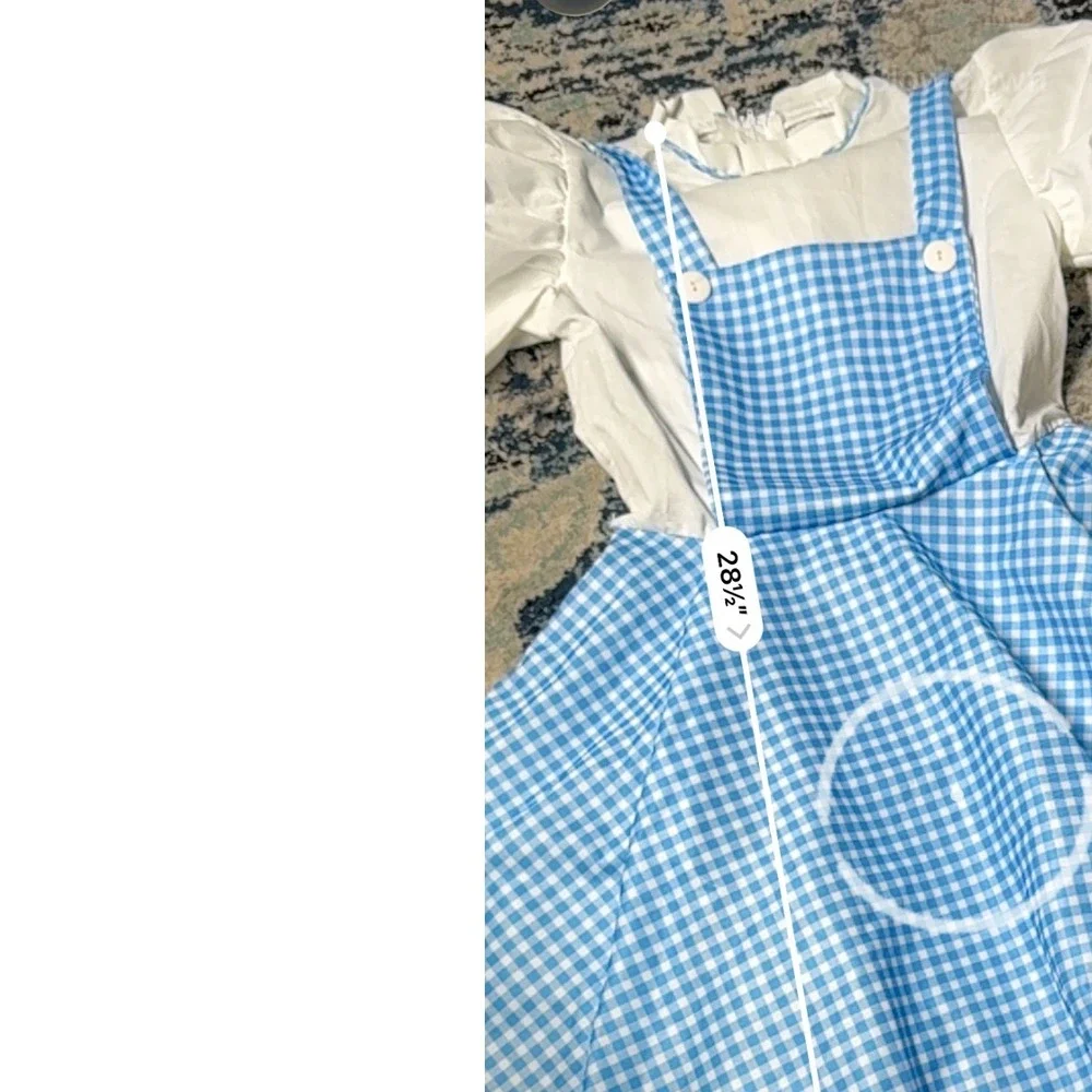 Rubies Wizard of Oz Dorothy Costume Girls Large 12-14 Gingham Dress 1996 10655